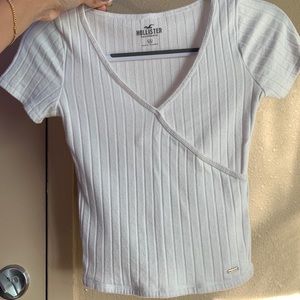 Hollister White short sleeve crossover top